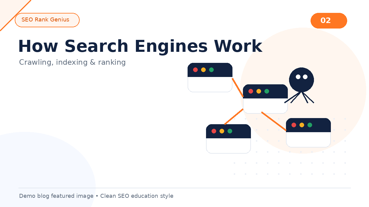 Illustration of search engine crawling indexing and ranking process