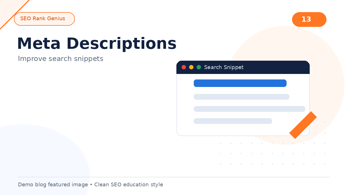 Meta description examples showing search snippet preview in Google results