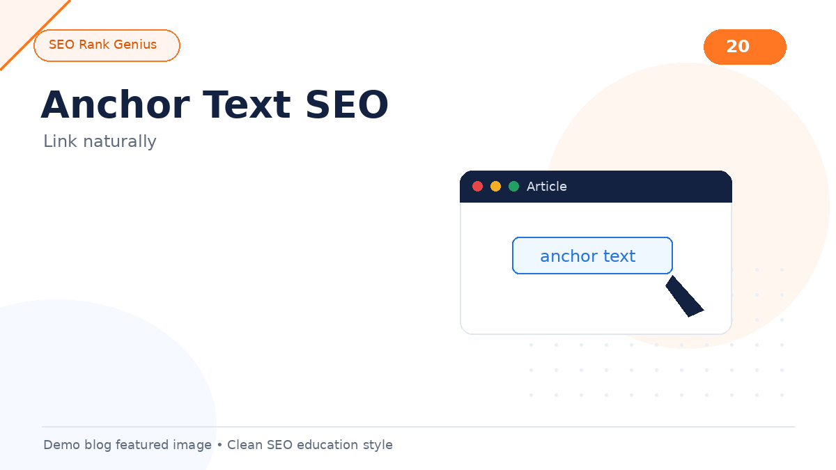 Anchor text examples showing natural internal links between related pages