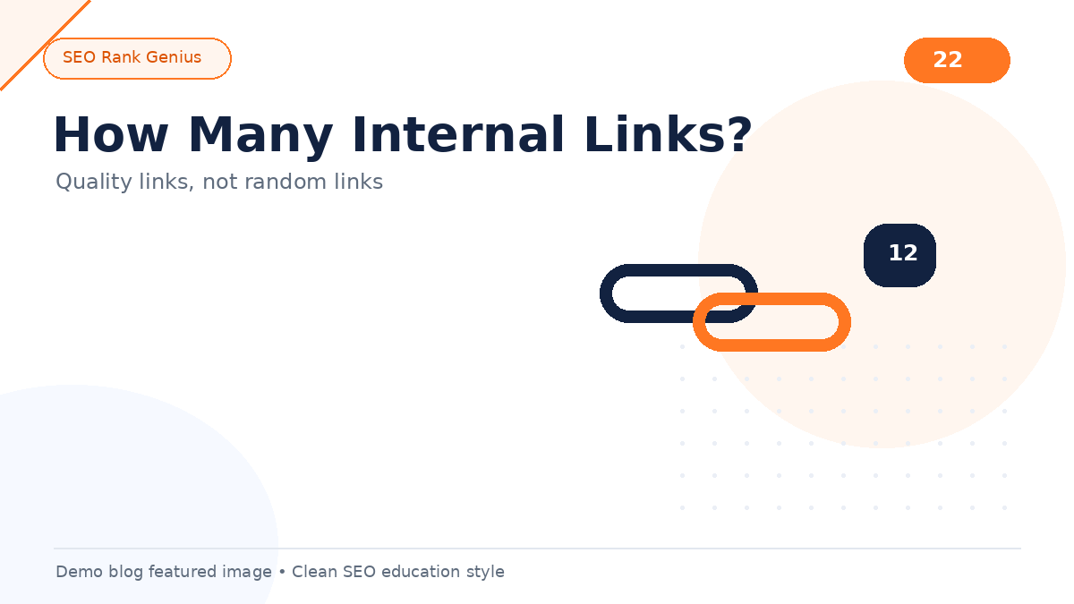 Blog editor view highlighting sensible internal link count per article