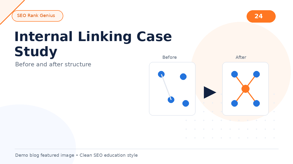 Before and after website structure showing improved internal linking paths