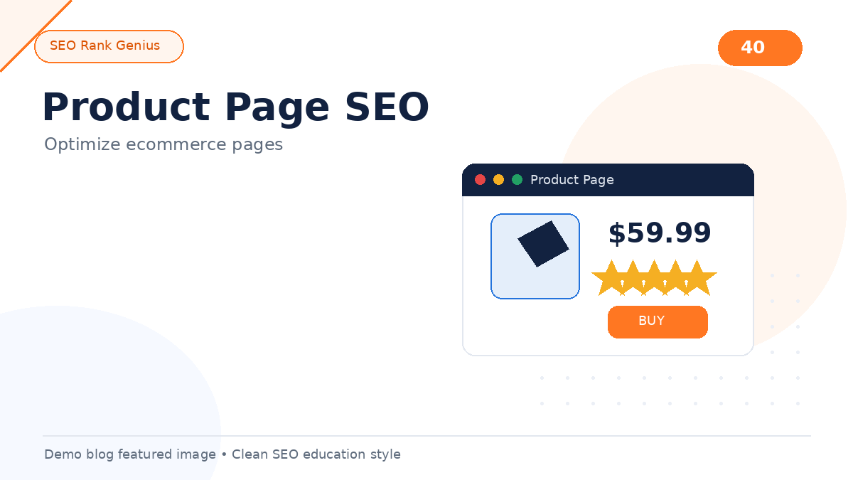 Ecommerce product page SEO elements including title images and structured data